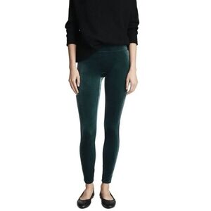 Spanx High Waist Velvet Green Leggings Size Small